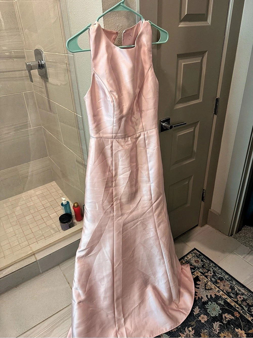 Bella bridesmaids balletPink Satin Maxi Dress Like New